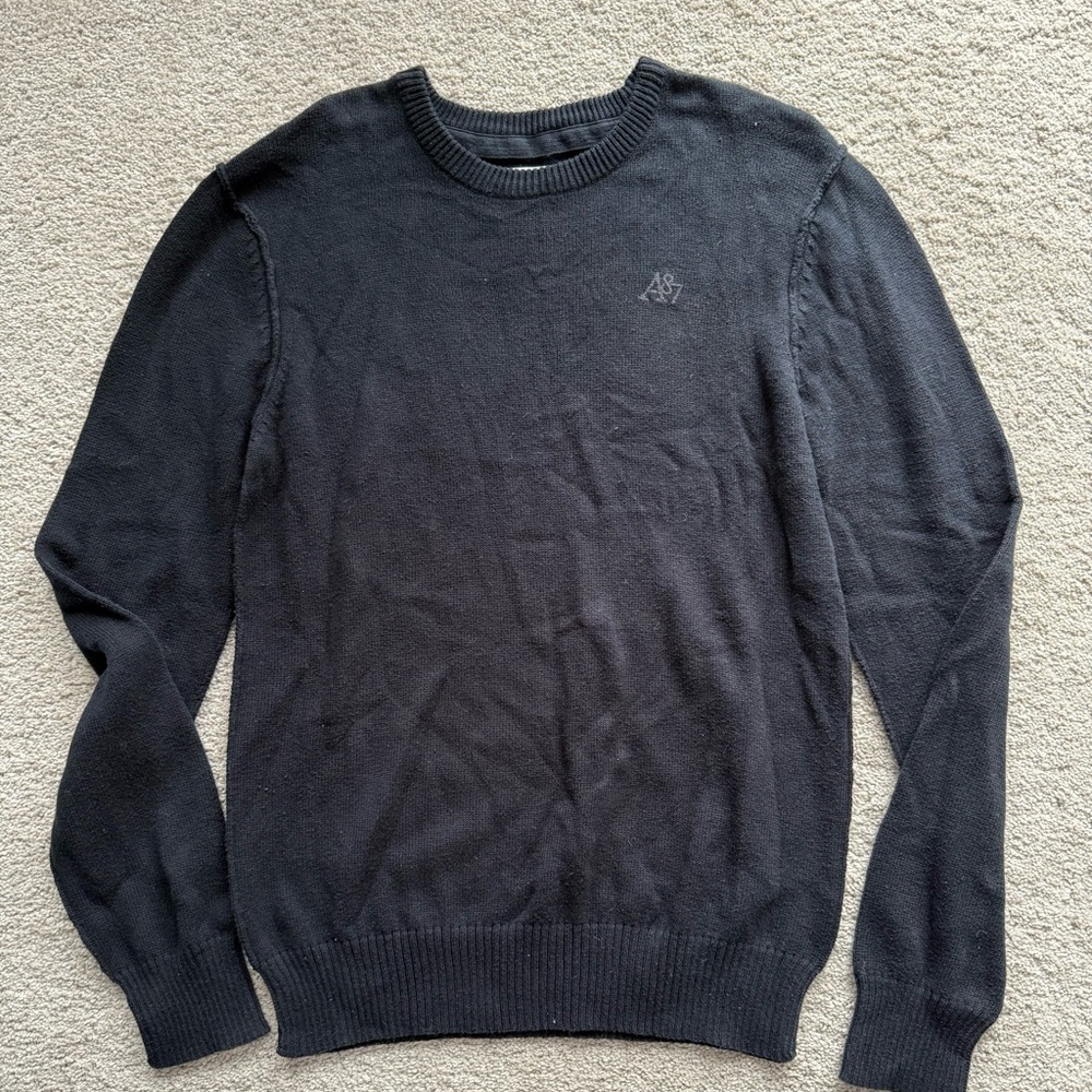 Aeropostale 100% Cotton Men's Black Crewneck Sweater Size M